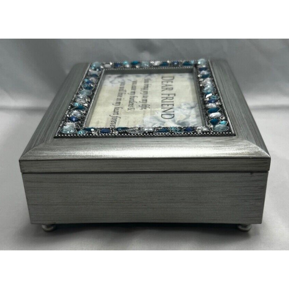 Sankyo Silver Photo/Jewelry/ Music Box Plays "You Light Up My Life" (Pre Owned) - Picture 5 of 8